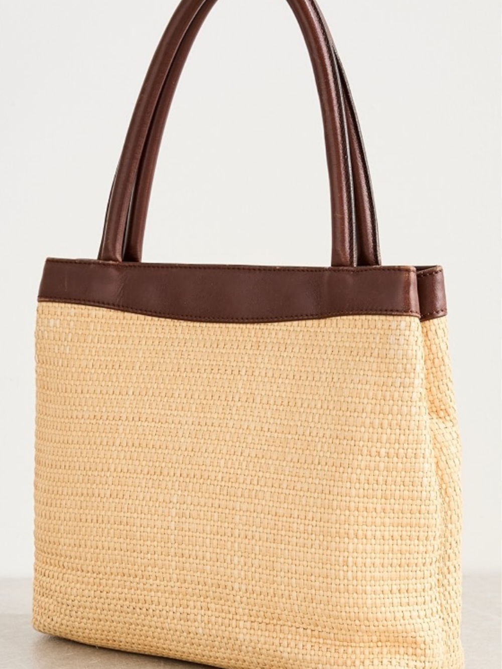 New Italian Women’s Woven and Brown Leather Tote Bag.